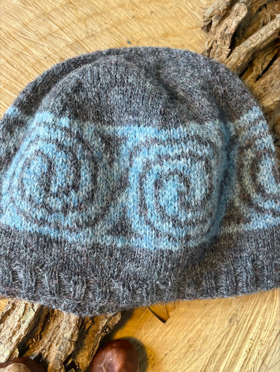 Spirals muts grijs blauw - Afbeelding 2